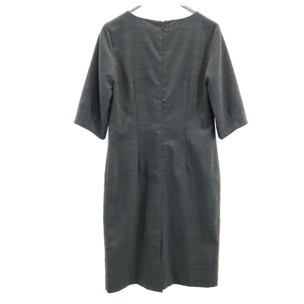 Giorgio Armani Сделано в Италии Рукав три четверти Платье до колена серое Женское Б/у