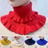 Women Fake Collar Double-Layered Ruffle Trim Autumn Winter False Collar Solid Color Detachable Collar Shirt Accessory