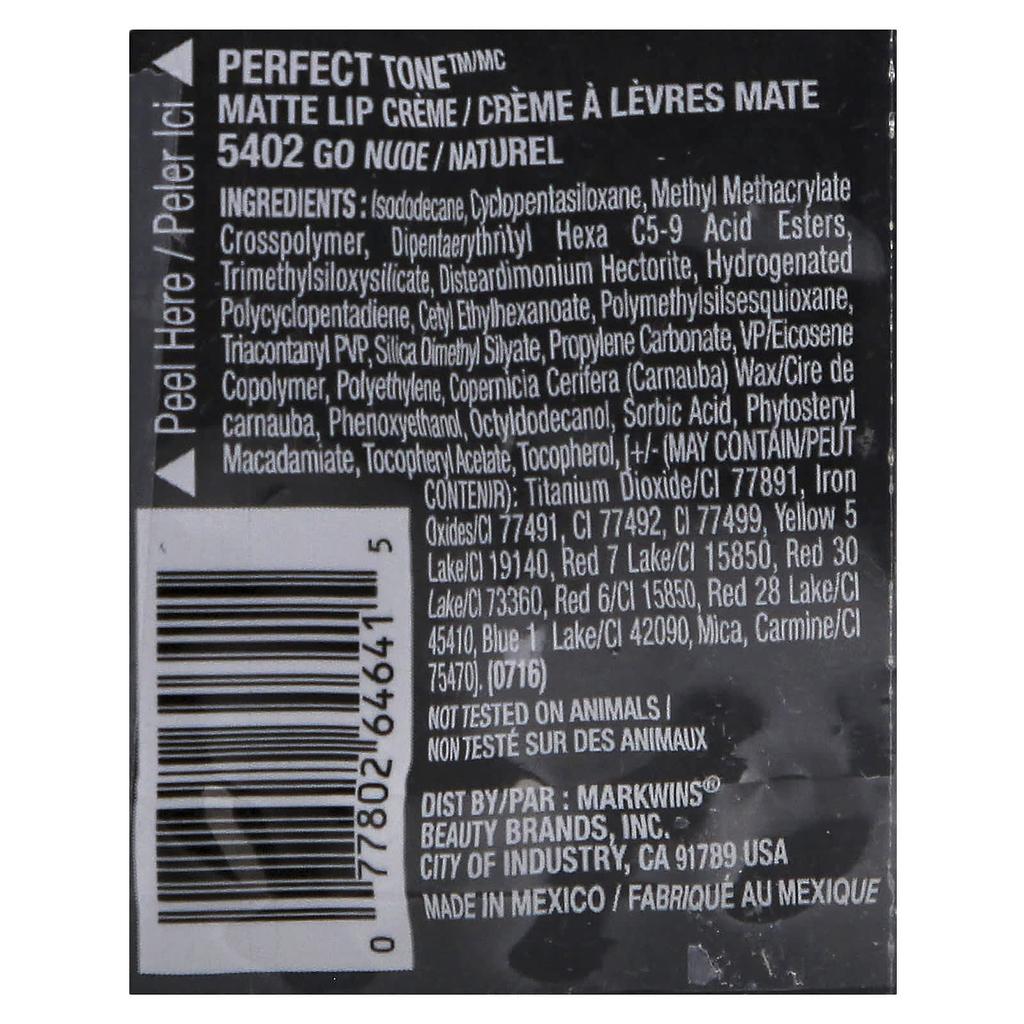 Black Radiance Perfect Tone, Matte Lip Cream, 5402 Go Nude, 0.17 Fl Oz (5.1 Ml)