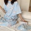 Женская летняя, весенняя и осенняя короткорукавная домашняя одежда с милыми мультяшными рисунками, свободного покроя пижамы и ночные рубашки