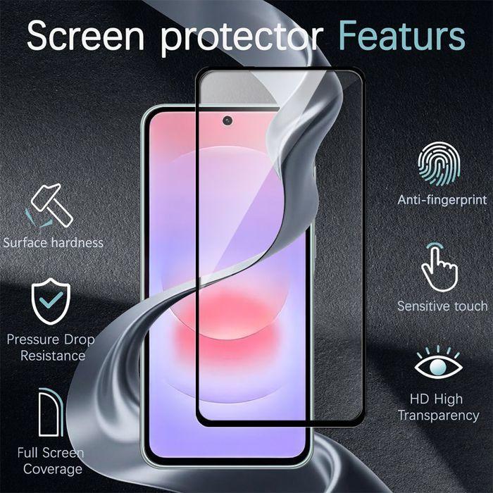 4 Verre Trempé Intégral pour Samsung Galaxy A37 5G, Protection d'écran Antichoc 9H Anti-Rayures