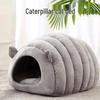Коттедж Caterpillar Cat: Уютная зимняя закрытая лежанка для глубокого сна, универсальный домик для питомца на все сезоны