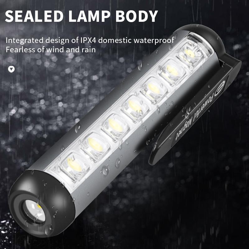 Мини светодиодный фонарик с USB-зарядкой, зажимом, магнитом, рабочая лампа, фонарь, портативный, аварийный, Type-C, водонепроницаемый фонарик