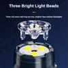 Mini 3LED Flashlight With Pen Clip,Night Walking,Portable Brightness,Rechargeable Waterproof Emergency Spotlight Outdoor Torch