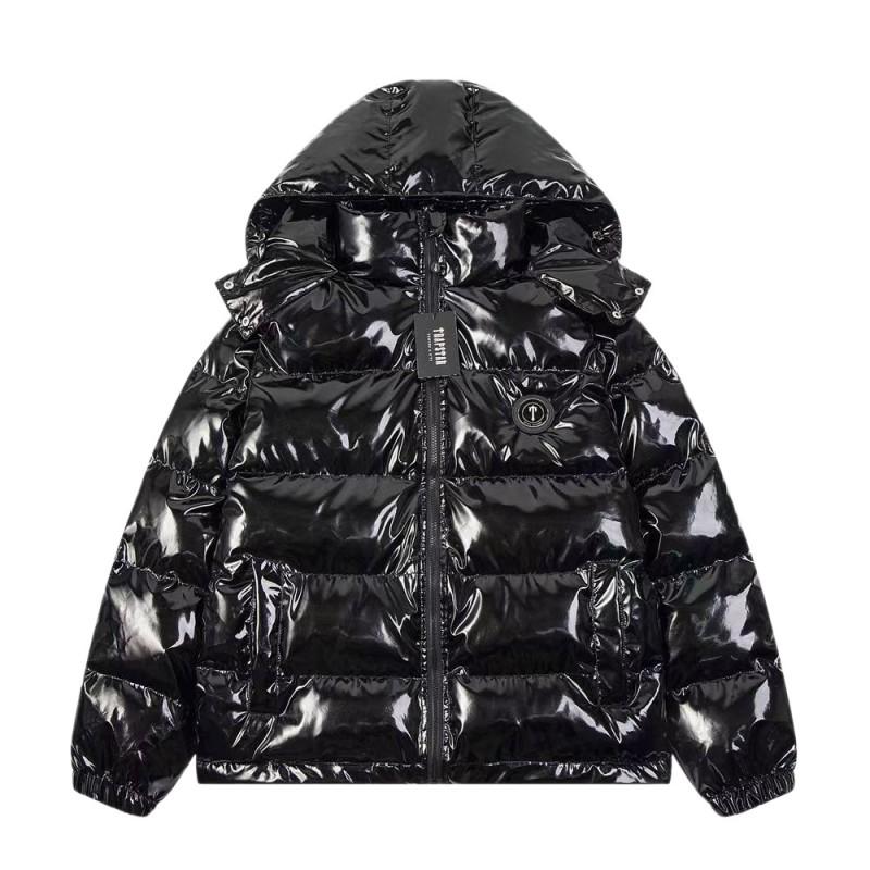 Black Shiny Thick Winter Puffer Jacket Teen Boys Casual Warm Cotton Coat