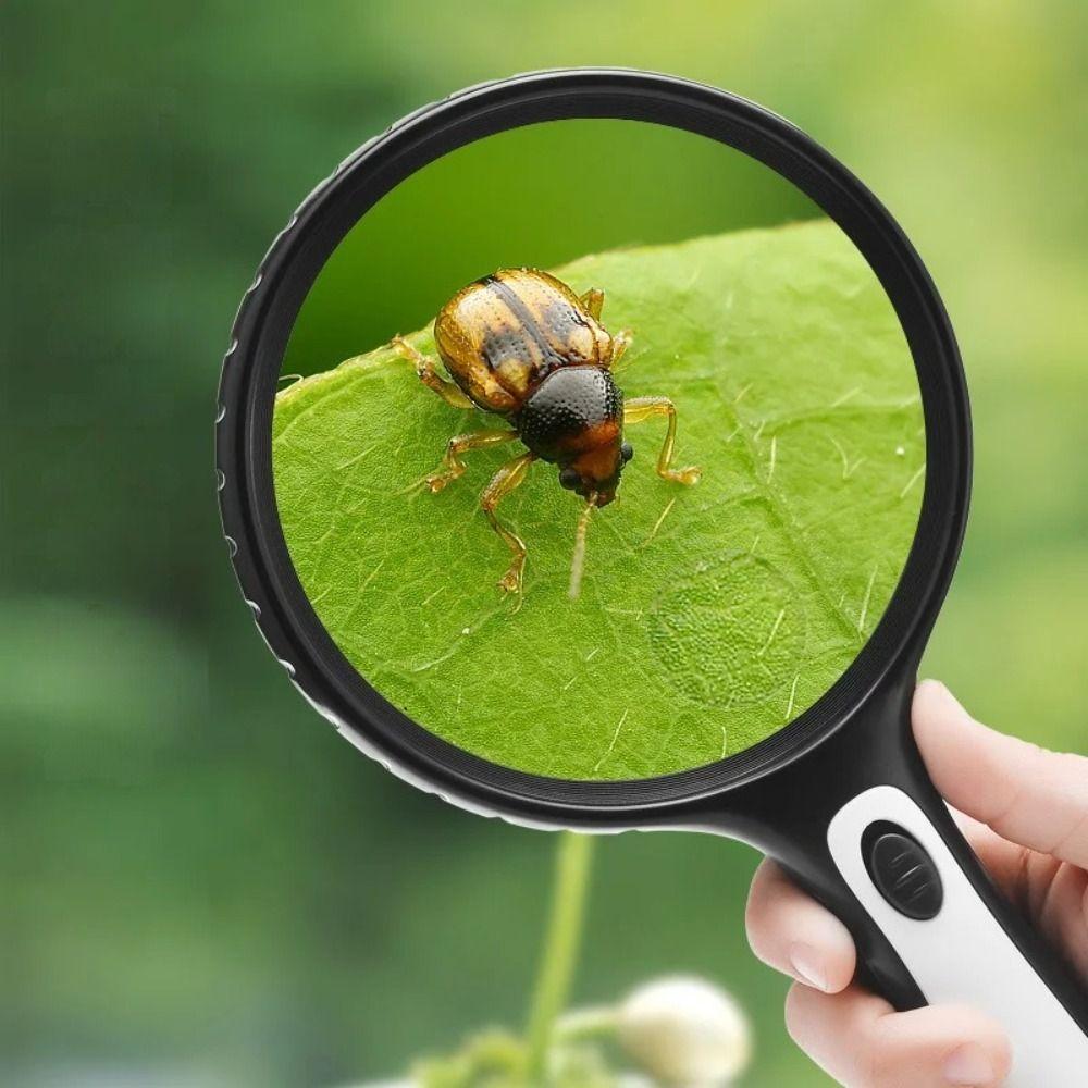 15-кратная лупа с большой линзой, белая, прочная ручная лупа, для газет