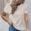 Summer Solid Color Short Sleeve Hollow Casual Shirt T-shirts and Tops