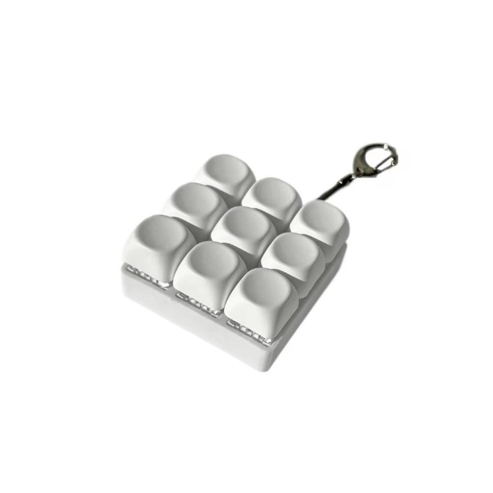 DIY Keyboard Fidget Toy 4/9Keys Button Finger Clicker Toys Finger Fidget Clicker Keychain Adult