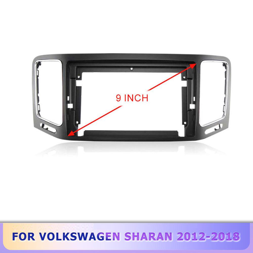 For VW 2011-2018 Sharan 9inch 2 Din Car Radio Plastic Fascias Panel Dashboard Frame Installation Android Multimedia Playe Frame