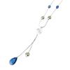 [R7771] - Designer Necklace 'Sissi' Silver Blue - 125x15 Mm