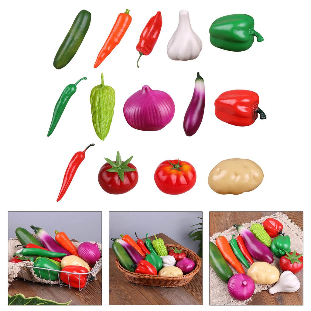 6Pcs Realistic Simulation Vegetable Models Artificial Vegetable Toy Kitchen Vegetable Decoration for Display Photography