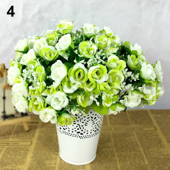 Поддельные цветы розы Искусственные цветочные растения Декор для свадебной вечеринки 21 головка на 1 букете