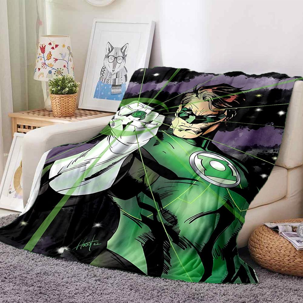 1pc Green Lantern Flannel Throw Blanket Soft, Warm & Cozy for Couch, Bed, Office, and Travel Versatile All Season Gift, Christmas present