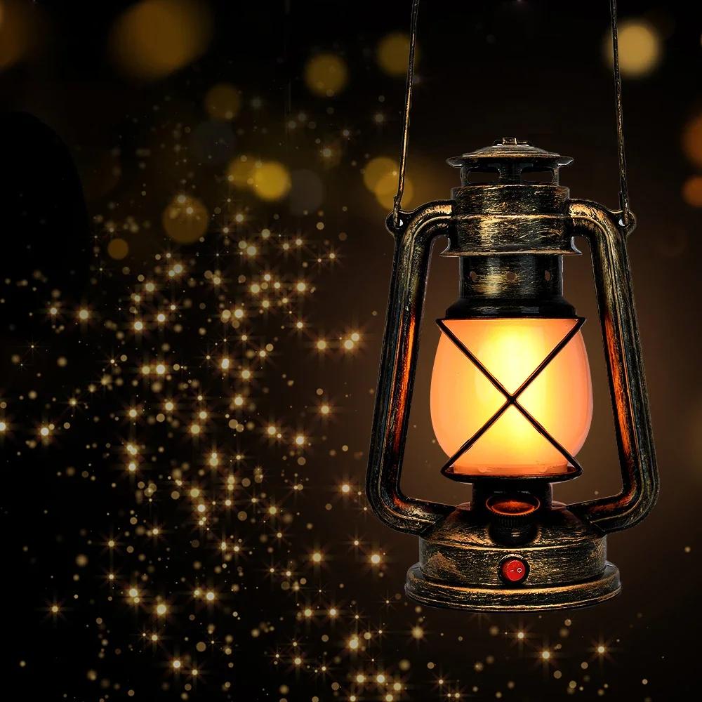 Vintage Style Lightweight Camping Lantern USB Rechargeable Camping Lights Hanging Tent Light 3 Lighting Modes LED Horse Lantern For Hiking