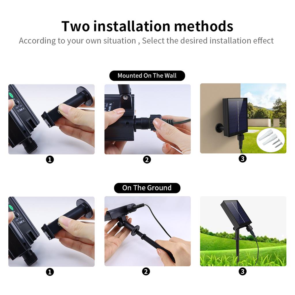 100-1000 светодиодов Солнечные настенные светильники Солнечные светильники для забора Уличные водонепроницаемые солнечные садовые светильники Настенный светильник для столба забора Дворовая дорожка