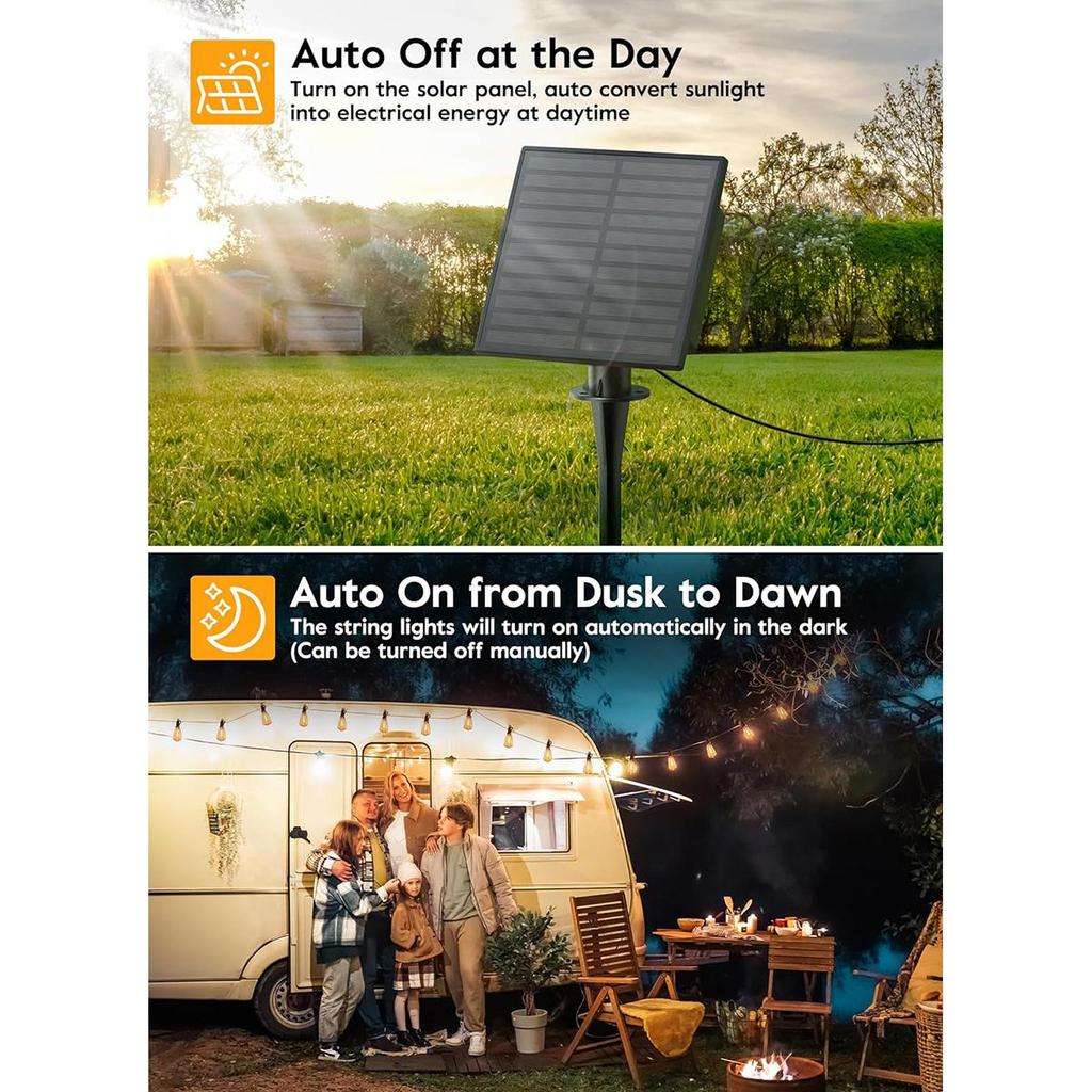 ST38 уличный светодиодный светильник для патио, солнечная гирлянда для кемпинга, сада, вечеринки, уличной террасы, украшение