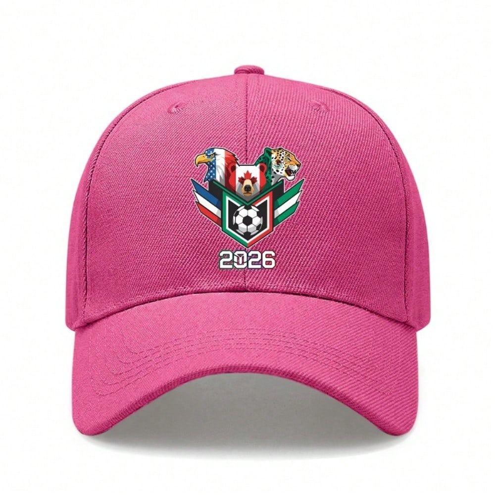 [Patriotic Baseball Cap] 2026 Soccer Theme Print Unisex Adjustable Breathable Lightweight Polyester Hat For Outdoor Sports Festivals Gift - Dad Hat,