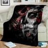 Horror Female Skull Dead Girl Gothic Blanket,Soft Throw Blanket for Home Bedroom Bed Sofa Picnic Travel Office Cover Blanket Kid