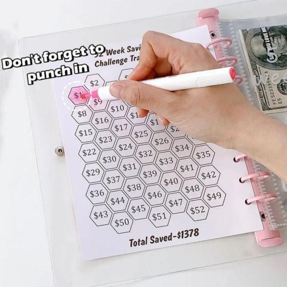 PVC Savings Challenge Binder A5 Notebook Binder Budget Binder 52 Weeks Envelope Binder  Couple