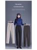 Women's Fleece-Lined Elastic Waist High-Waist Loose Straight-Leg Pants for Spring and Autumn