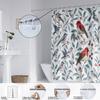 1 шт. Водонепроницаемая перфорированная шторка для душа с принтом лесных птиц, перегородка для душа, конфиденциальность, разные размеры, с 12 крючками, простая установка