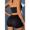 Женские черные шорты на бретелях из ткани, трусики