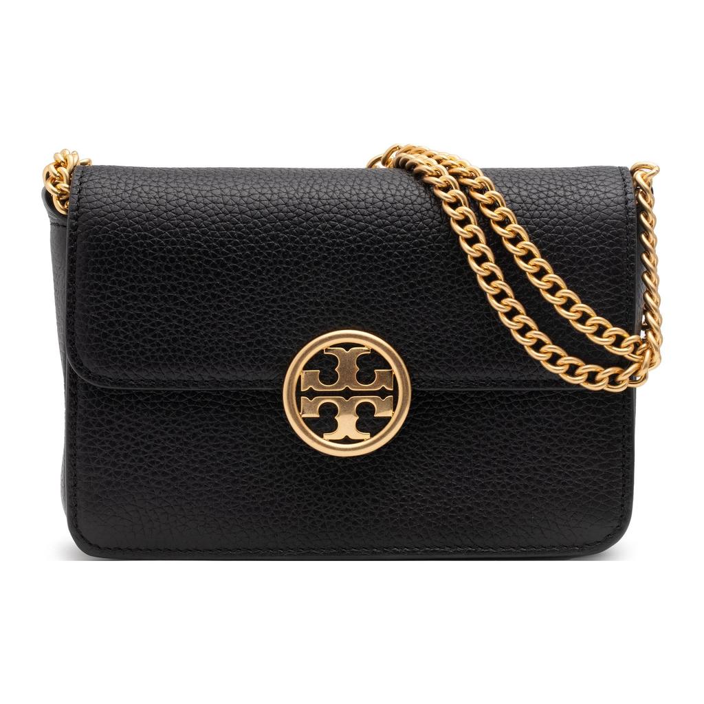 Tory Burch Olivia Flap Pebbled Leather Chain Shoulder Bag Mini Women shoulder bag Black 141659-001