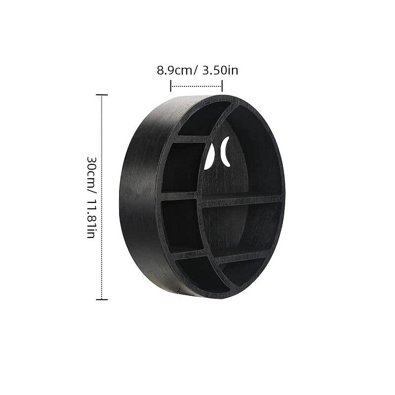 Полка в форме полумесяца для кристаллов, камня, эфирного масла, небольшого растения, готического ведьмовского искусства, настенная полка для комнаты, деревянные подвесные плавающие полки