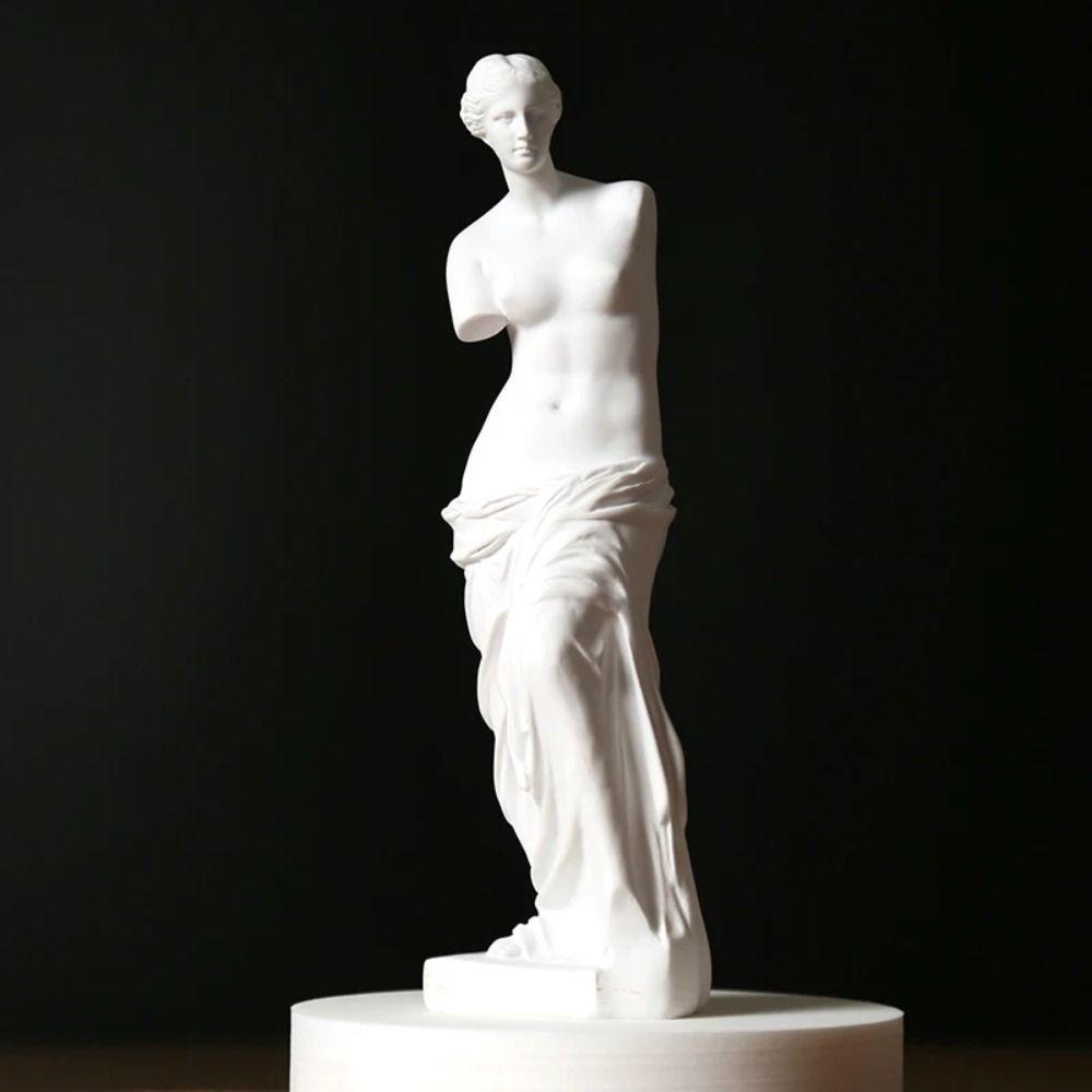 White Artwork Sketch Plaster Resin Art Figurine Beauty and Love Broken Arm Venus Statue Bookshelf