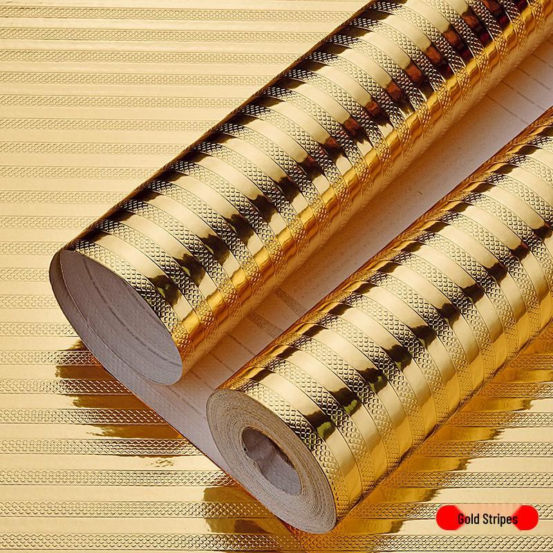 Oil-Proof Waterproof Self-Adhesive Kitchen Stickers: Moisture & Heat Resistant Tin Foil Wallpaper.