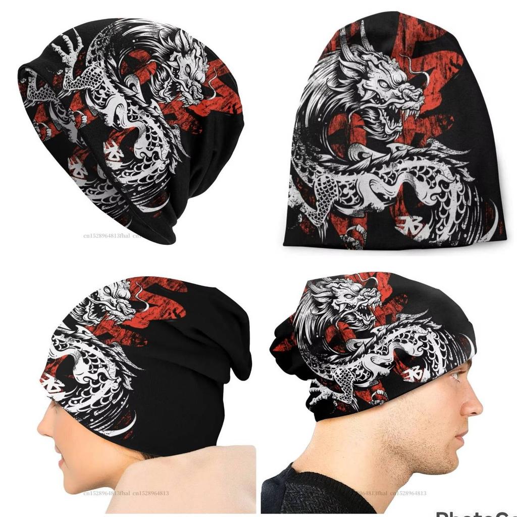 Chinese Dragon Bonnet Hat Men Women Unisex Adult Warm Autumn Spring Winter Beanie Caps Punk Rock Gothic Hip Hop Casual