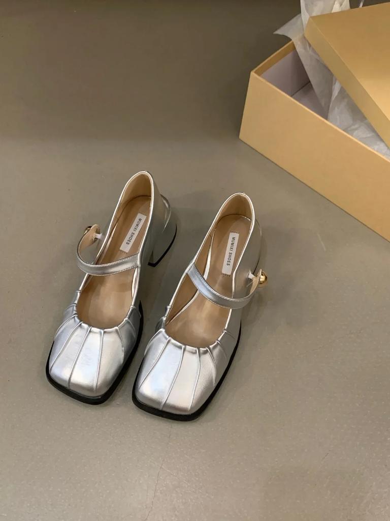 Fashion Women Casual Mary Jane Fashion Shallow Design Soft Leather Mary Janes Shoes Autumn Dress Square Head Women Lolita Platform Shoes