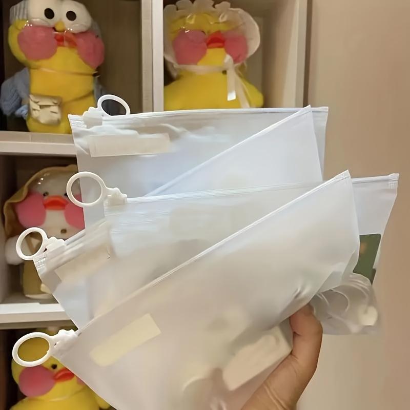 10PC/Bags Clear Zippered Storage Bags Stationery Reusable Bags Durable Storage Solution For Bathroom Socks Plastic Jewelry 3 Sizes