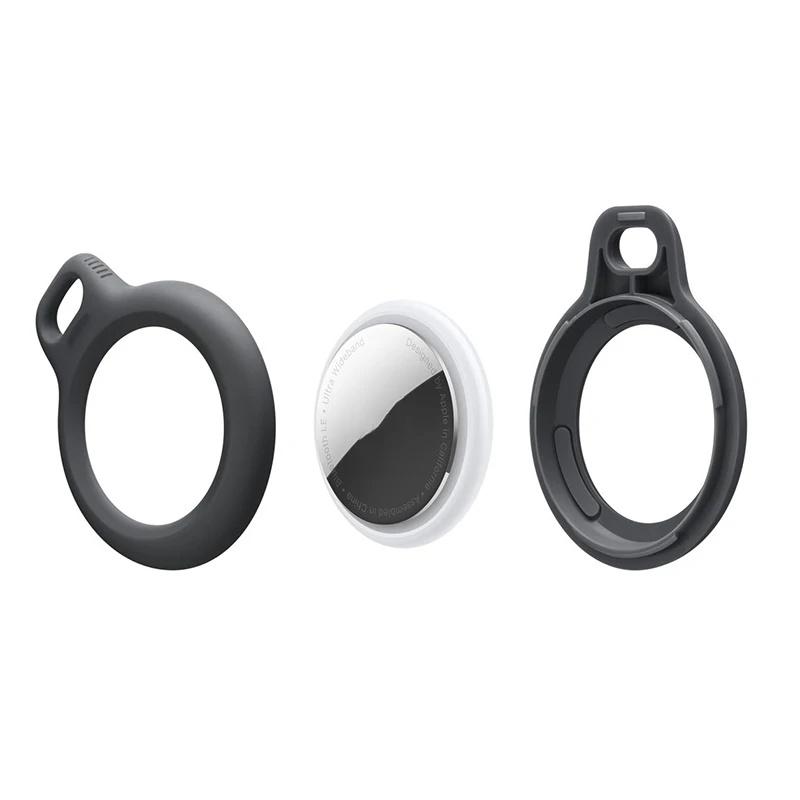 Надежный держатель для кейса Apple Airtags Защитная крышка Бампер со ремешком Аксессуары для трекера Антицарапающая брелок Кейсы для Airtags