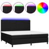 VidaXL Slat Bed Base with Mattress and LED, Upholstered Bed with Headboard, Double Bed, Adult Bedroom Bed, 3135063