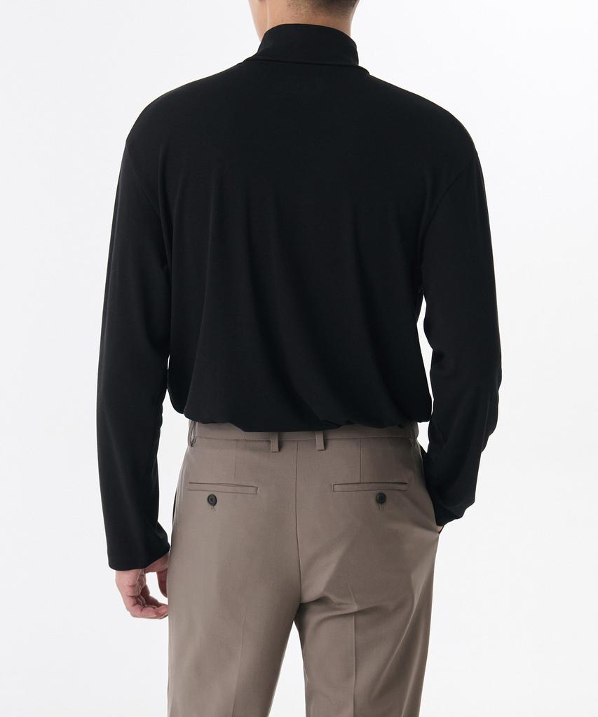 MUSINSA STANDARD Relaxed Turtleneck Long Sleeve Knit T-Shirt [Black]