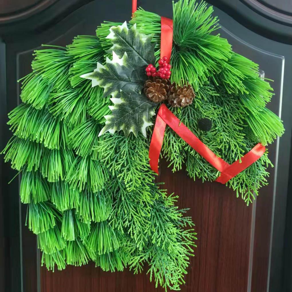 Рождественский венок, рождественские гирлянды, украшения, голова лошади, поздравительная подвеска, праздничные атрибуты, аксессуары на Новый год и Хэллоуин