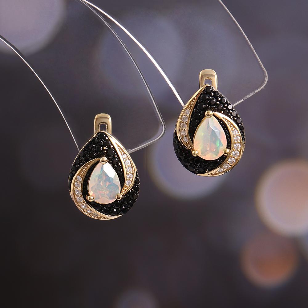 Серьги из стерлингового серебра 925 пробы, разноцветный натуральный опал, груша 5*7 мм, камень октября, винтажная изысканная бижутерия для женского банкета, подарки