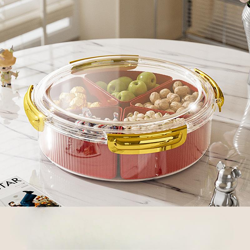 Fruit Plate Living Room Coffee Table Household Sealing Moisture-proof High-quality Fruit Plate Dried Fruit Plate New Year Snack Placement Plate