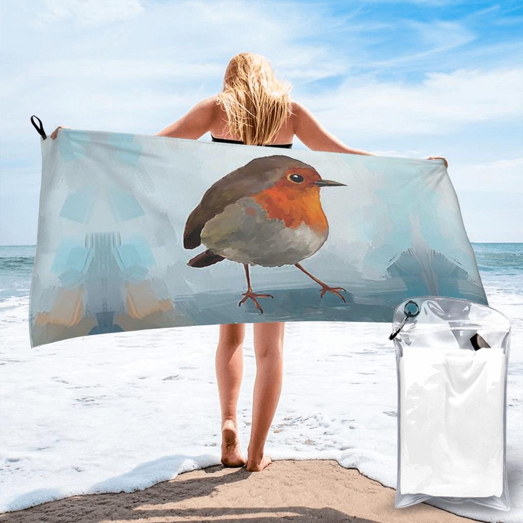 Robin Beach Towel Soft Microfiber Quick Dry Absorbent Quick Towels For Bath