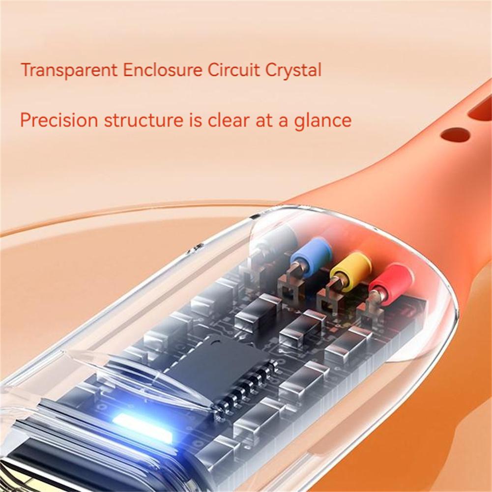 66w Transparent Data Cable Compatible For Huawei 1m Type-c 6a Super Fast Charging Pd Charger Cable With Light