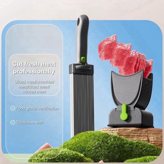 Мясорезка для нарезки и измельчения мяса, ручная мясорезка для говядины, свинины, баранины, регулируемая толщина, мясорезка с точилкой