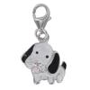 [Q4926] - Серебряный кулон-подвеска «Собака» серебристо-белый (родиевое покрытие) - 13х12 мм