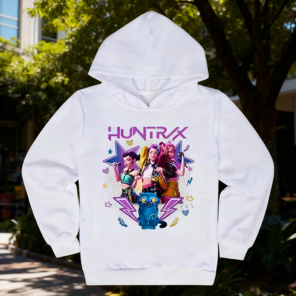 Kpop Охотник на демонов Детская одежда Модные повседневные толстовки Кино Мультфильм Детские Девочка Толстовки с капюшоном