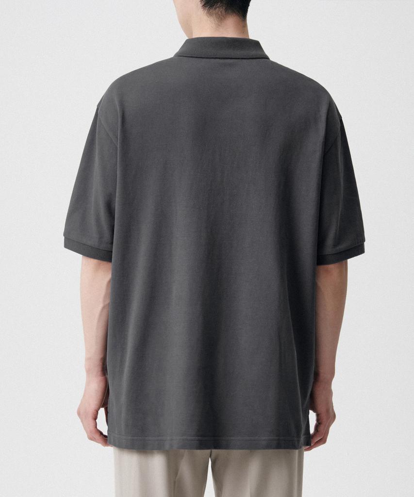 MUSINSA STANDARD Relaxed Fit Pique Polo Shirt [Gunmetal]