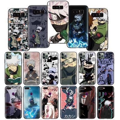 Мягкий черный чехол W-32 Naruto Hatake Kakashi для iPhone 11 12 13 14 15 6 7 8 X XS Pro Max XR Samsung S21 S22 S23 S24 FE Ultra S8 Plus
