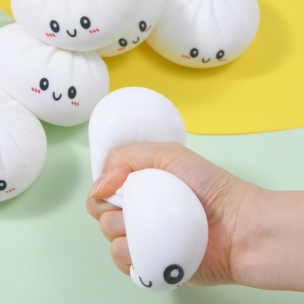 Разноцветные Дамплинг Сквиши Антистрессовые Мячики Фиджет Сенсорные Игрушки Симуляция Еды Сквиши Булочка с Пароваркой Мячик из Теста для Сжатия Подарки