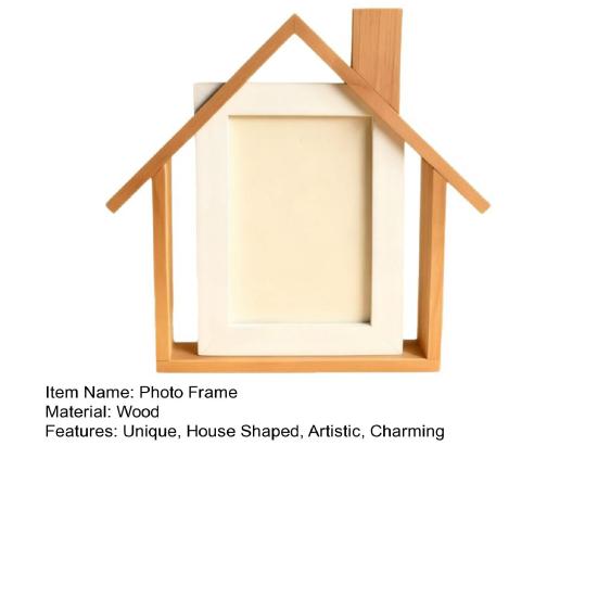 Деревянная фоторамка в форме домика, ручной работы, настольная фоторамка-домик для мамы, бабушки, детей, семьи, свадебный подарок