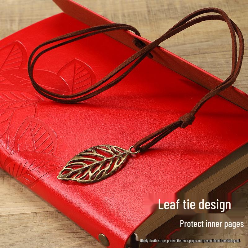 Retro Leaf Ring-Bound Travel Journal Notebook