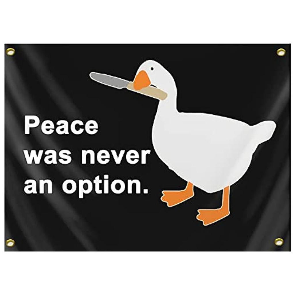 VIKAMA Peace Is Never An Option Goose Flag Tapestry Room Dorm Decor Fun Living Room Wall Hanging Home Decor